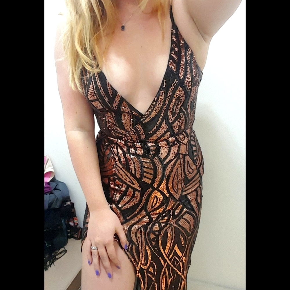 Beaded floor length mermaid gown